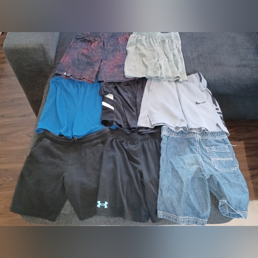 Kids Boys Shorts Lot of 8 Size Small (6/7) Nike Under Armor
